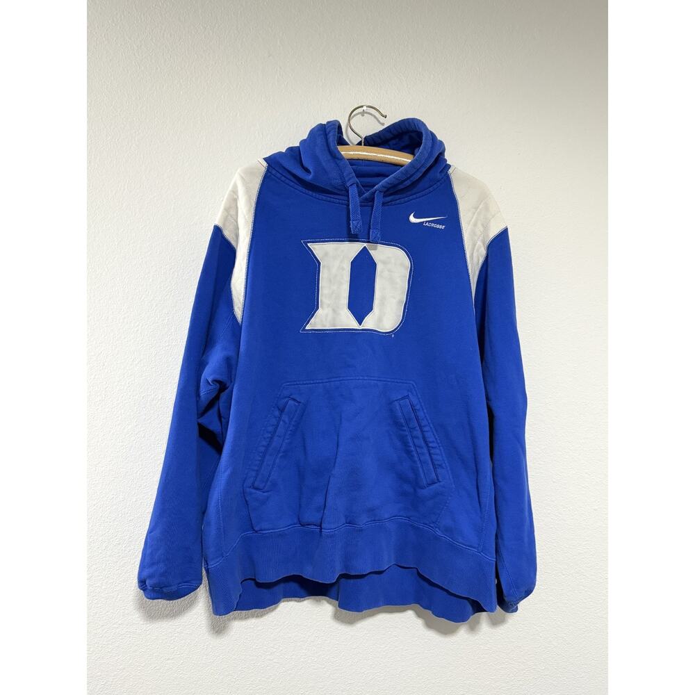 Nike Duke Blue Devils Lacrosse Hoodie 2XL Blue Pullover‎ Sweatshirt NCAA Men’s